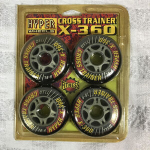 Vintage Hyper Wheels X-360 Inline Skate Wheels 77.5mm 78A Urethane 4-Pack NOS
